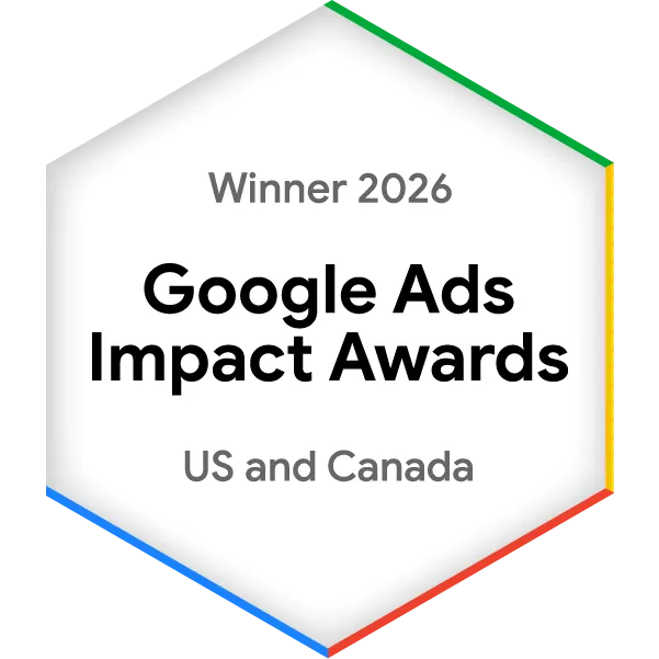 LGG Media winner badge, 2026 Google Ads Impact Awards